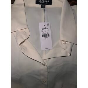 Express Women's White Long Sleeve Shirt Dress Size M Casual